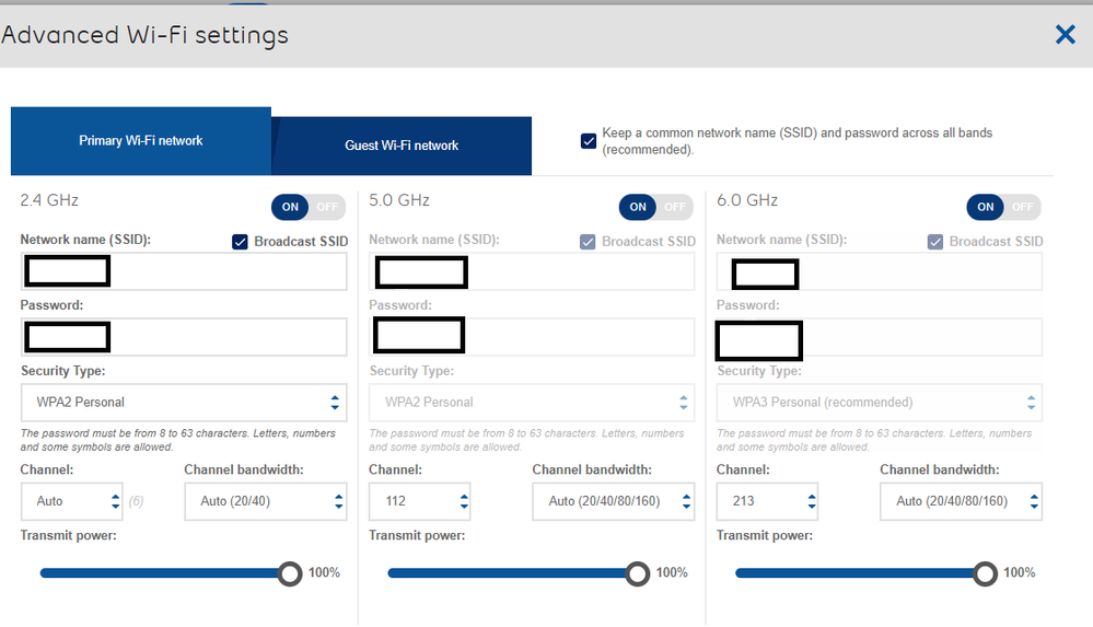 Advanced WIFI settings
