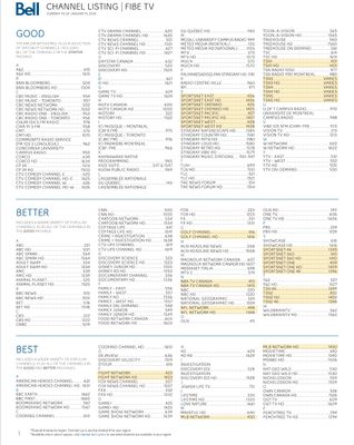 "View all channels" printout (pg 1) from FibeTV Packages web page