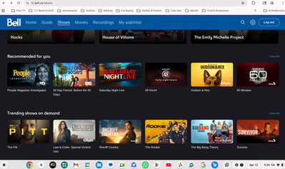 1. Menu at the top of the page is to add shows to MyWatchlist.