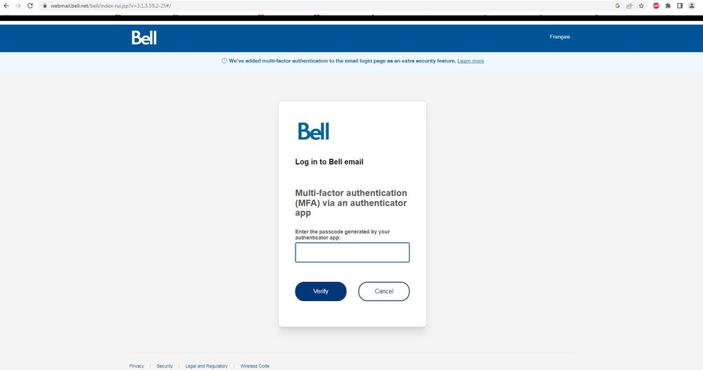 MFA "Error" Page